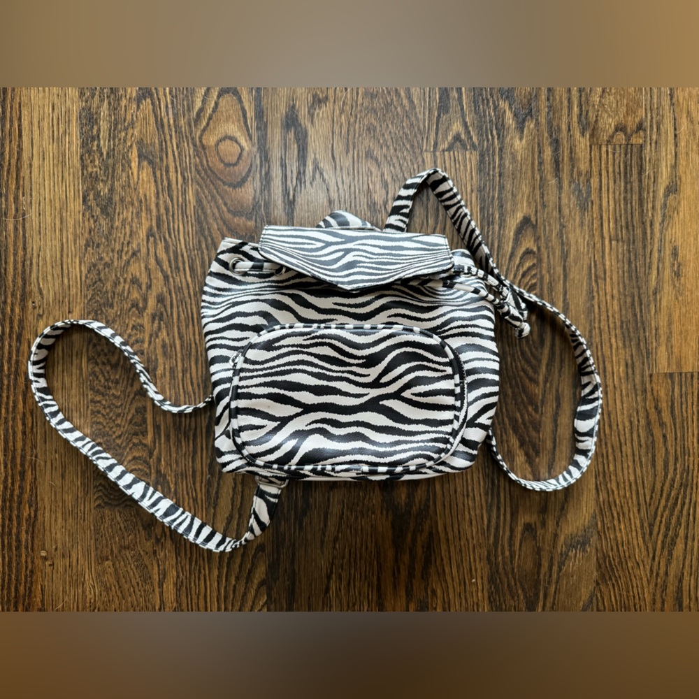 Fun faux leather Zebra Print mini backpack
